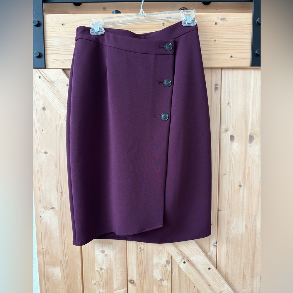 EUC ANTONIO MELANI Deep Purple Wrap Around Skirt Size Small